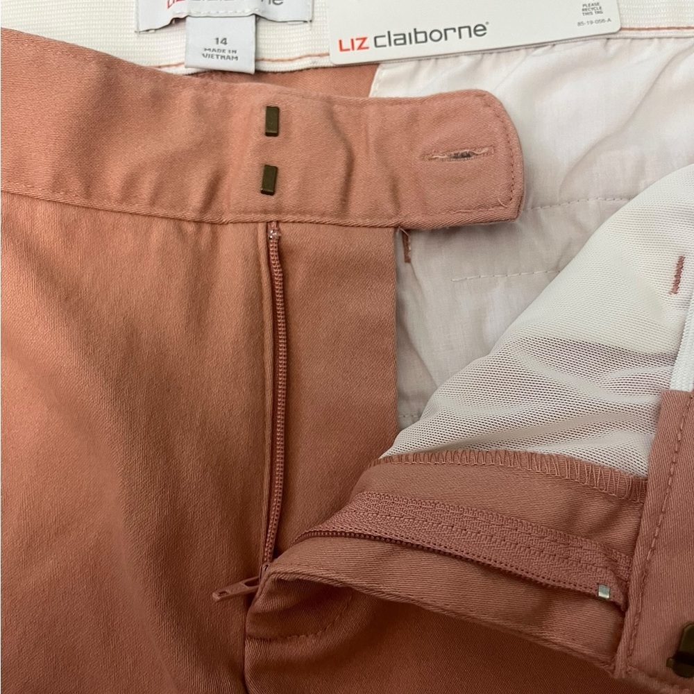 Liz Claiborne Rose Dawn straight leg ankle‎ mid-rise size 14 women’s pants - Picture 9 of 10